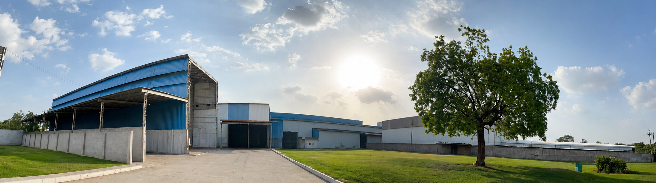 Panoramic view of Ratnatech Stahl's manufacturing plant exterior